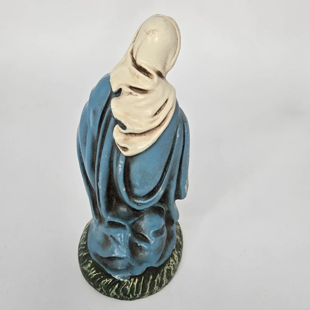 Vtg FONTANINI PAPER MACHE BLESSED‎ MARY FIGURINE ITALY 5